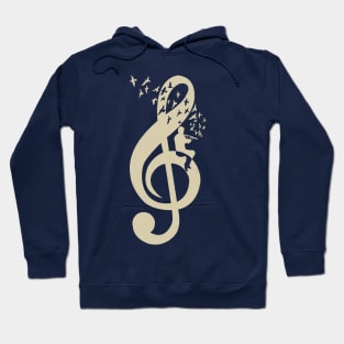 Treble Clef -  Music Flute - Vintage Hoodie